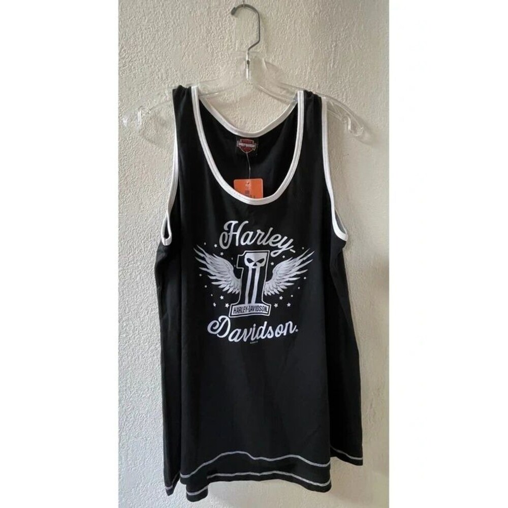 NWT Harley-Davidson Black Hills Rapid City SD Tank Top Skull #1 Wings Women's XL